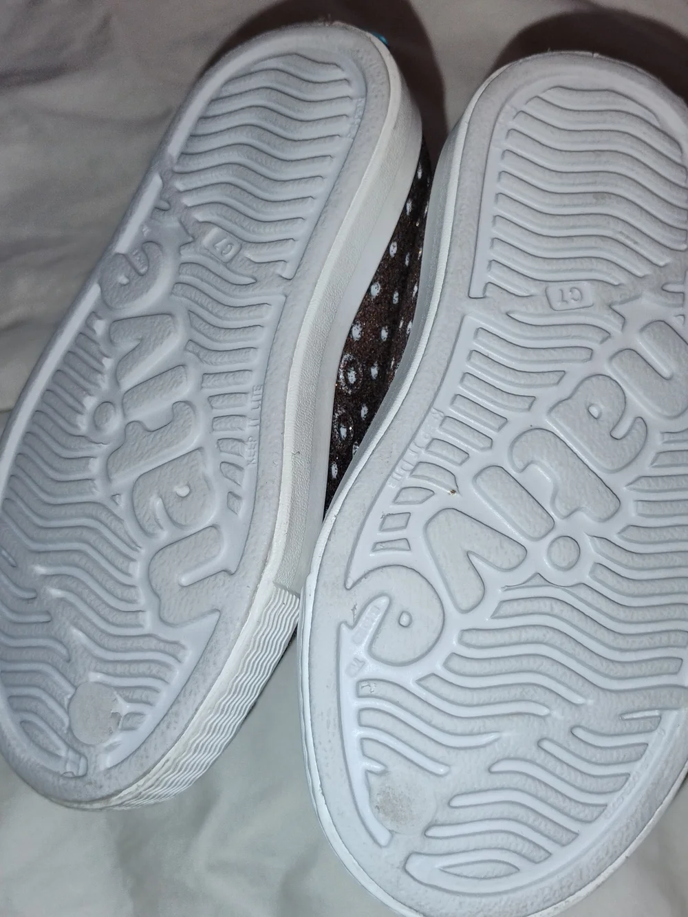 Native Shoes Kids Slip-On Sneakers in Rose Gold Glitter